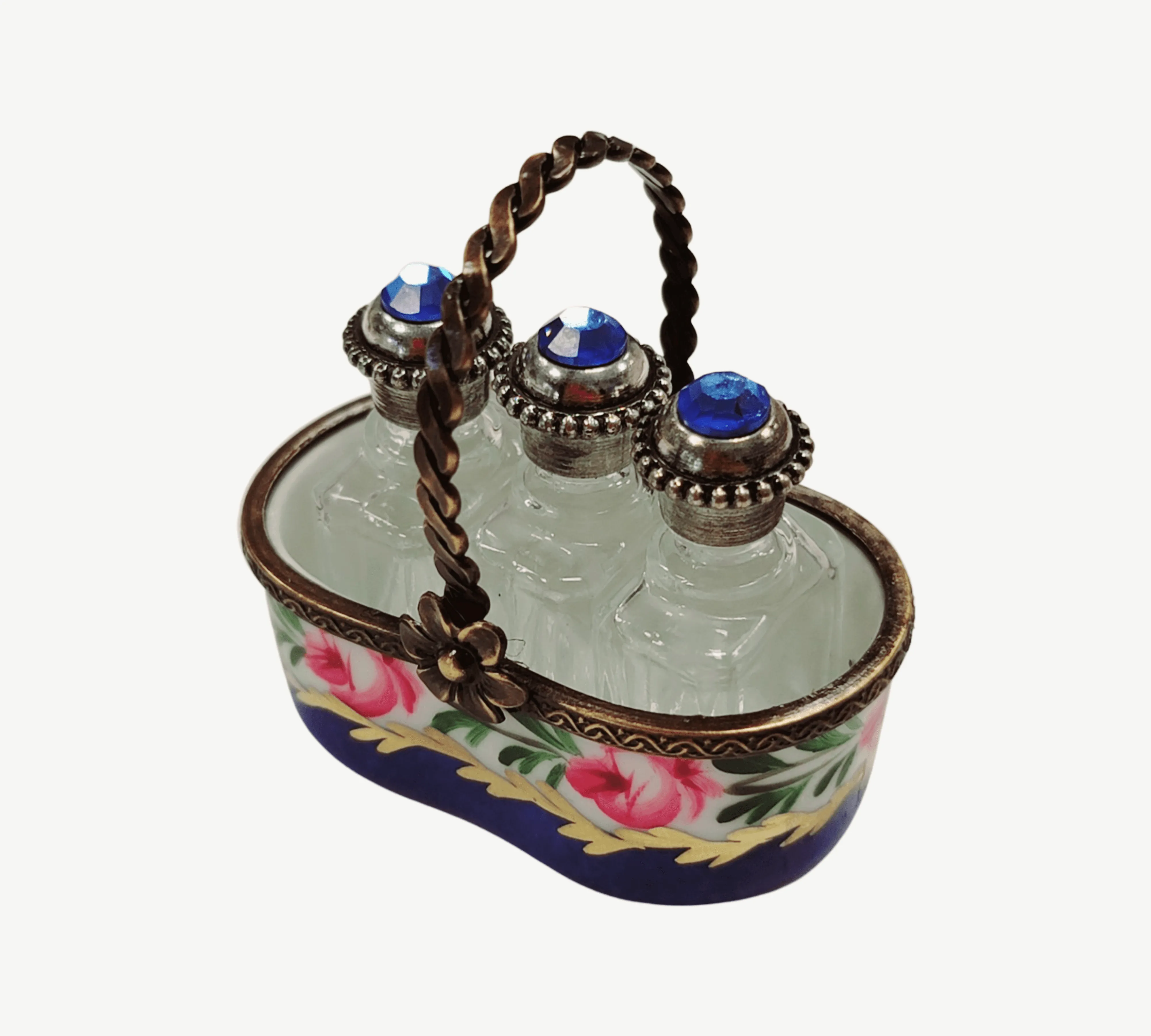 3 Perfumes in Basket Blue - Rare