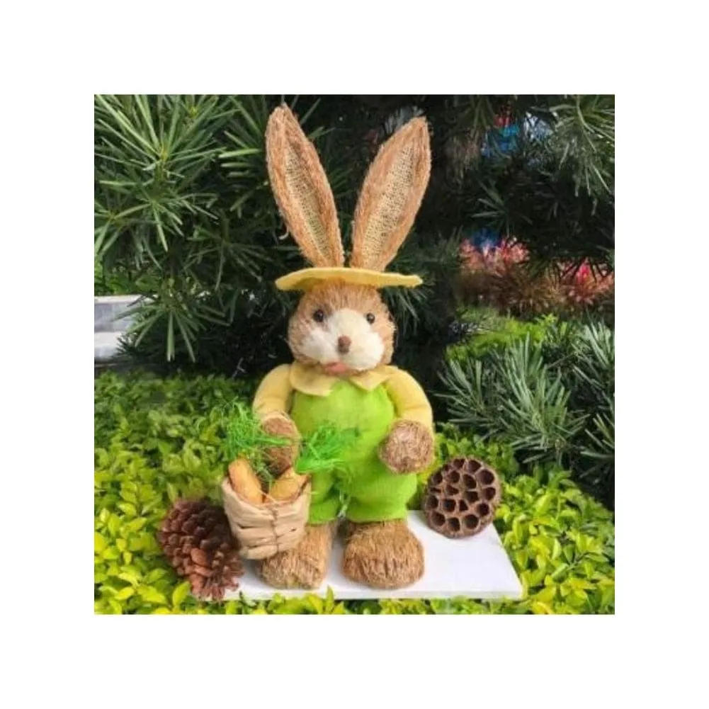 35cm Handmade Straw Rabbit Straw Bunny for Easter Day Artificial Animal Home Furnishing Shop Decoration, Bunny 12