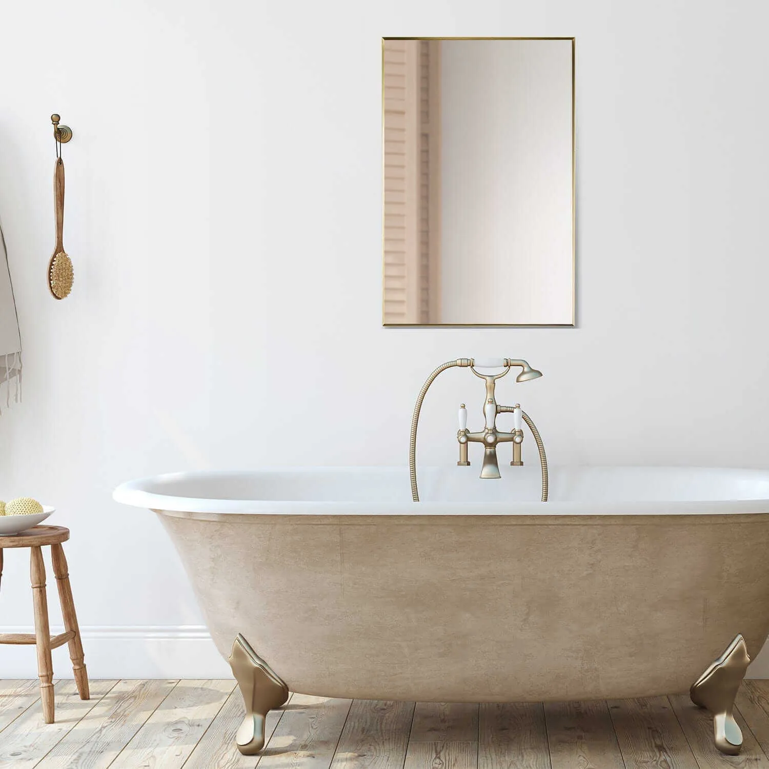 Altair Sassi 24" Rectangle Bathroom Vanity Aluminum Framed Wall Mirror