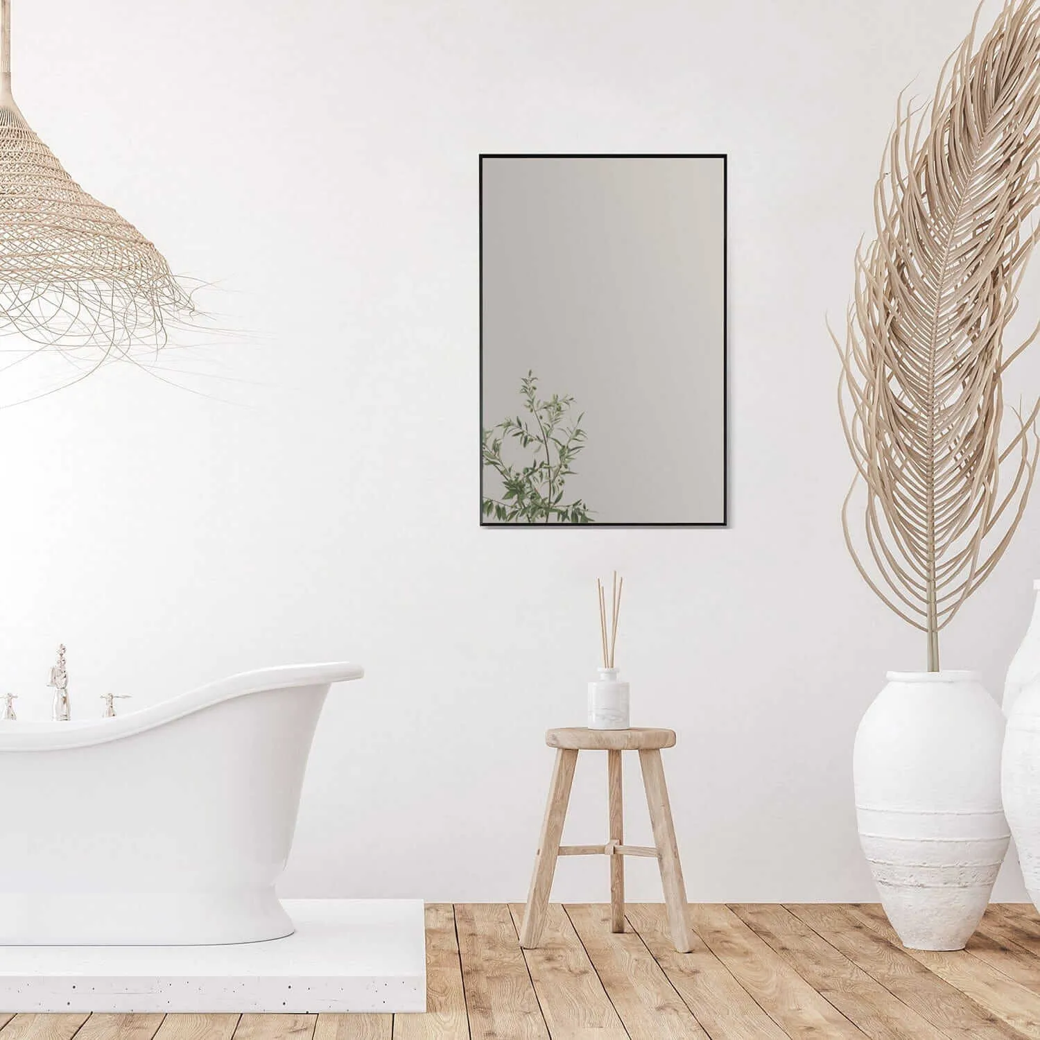 Altair Sassi 24" Rectangle Bathroom Vanity Aluminum Framed Wall Mirror
