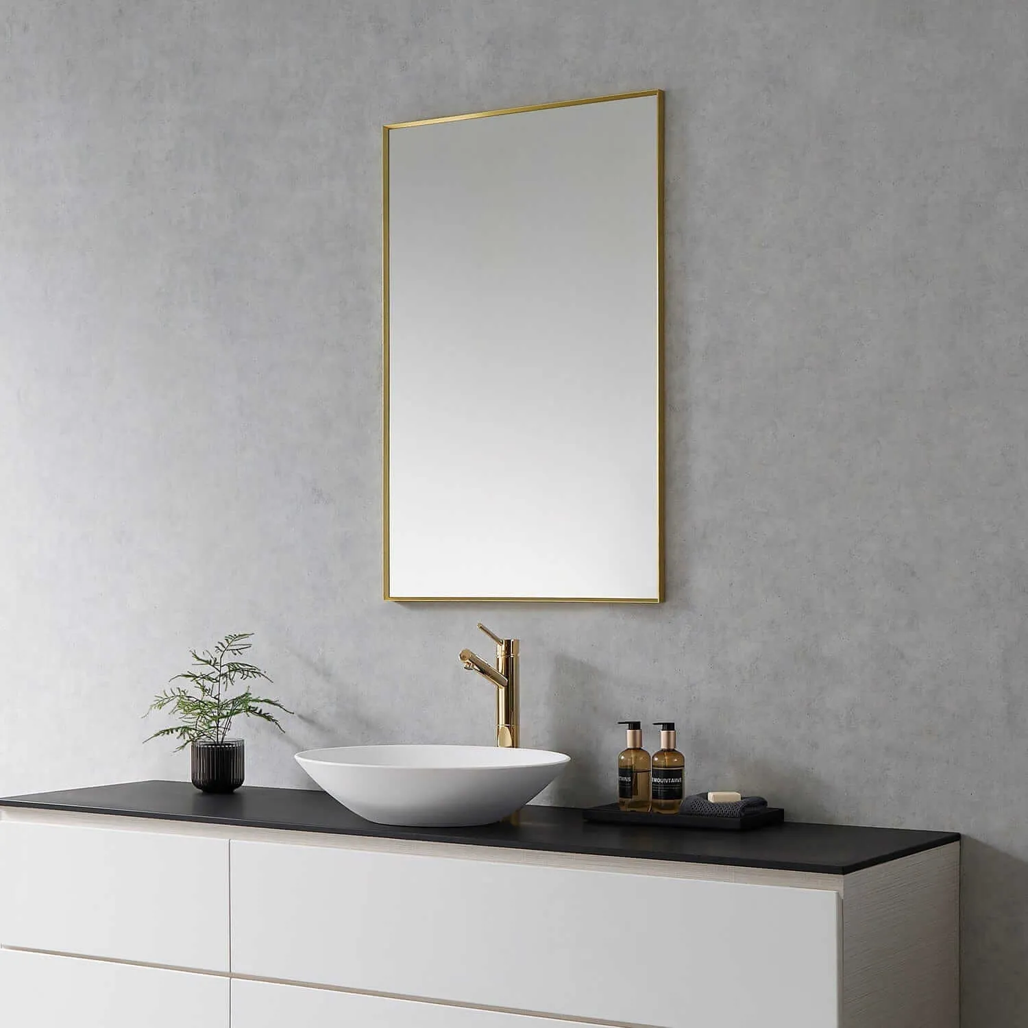 Altair Sassi 24" Rectangle Bathroom Vanity Aluminum Framed Wall Mirror