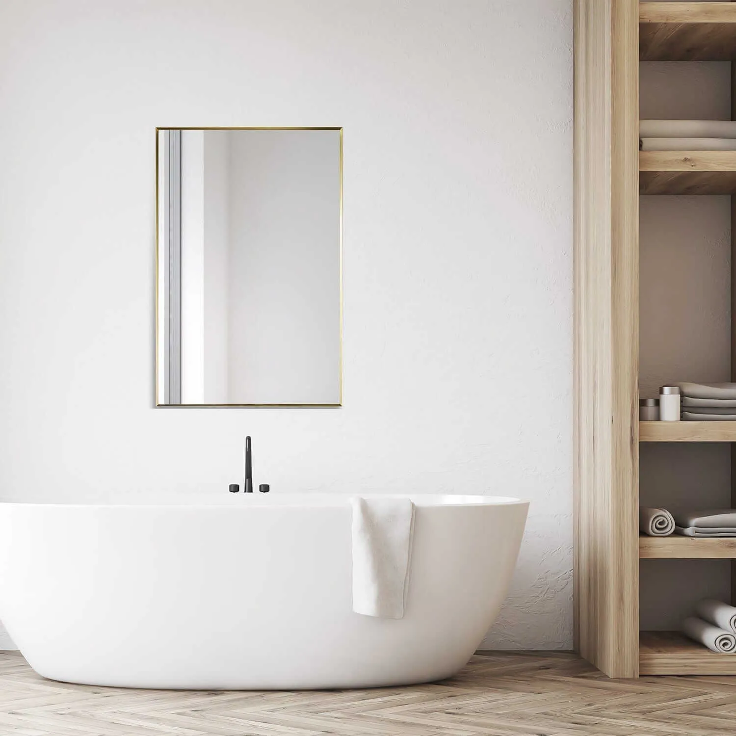 Altair Sassi 24" Rectangle Bathroom Vanity Aluminum Framed Wall Mirror
