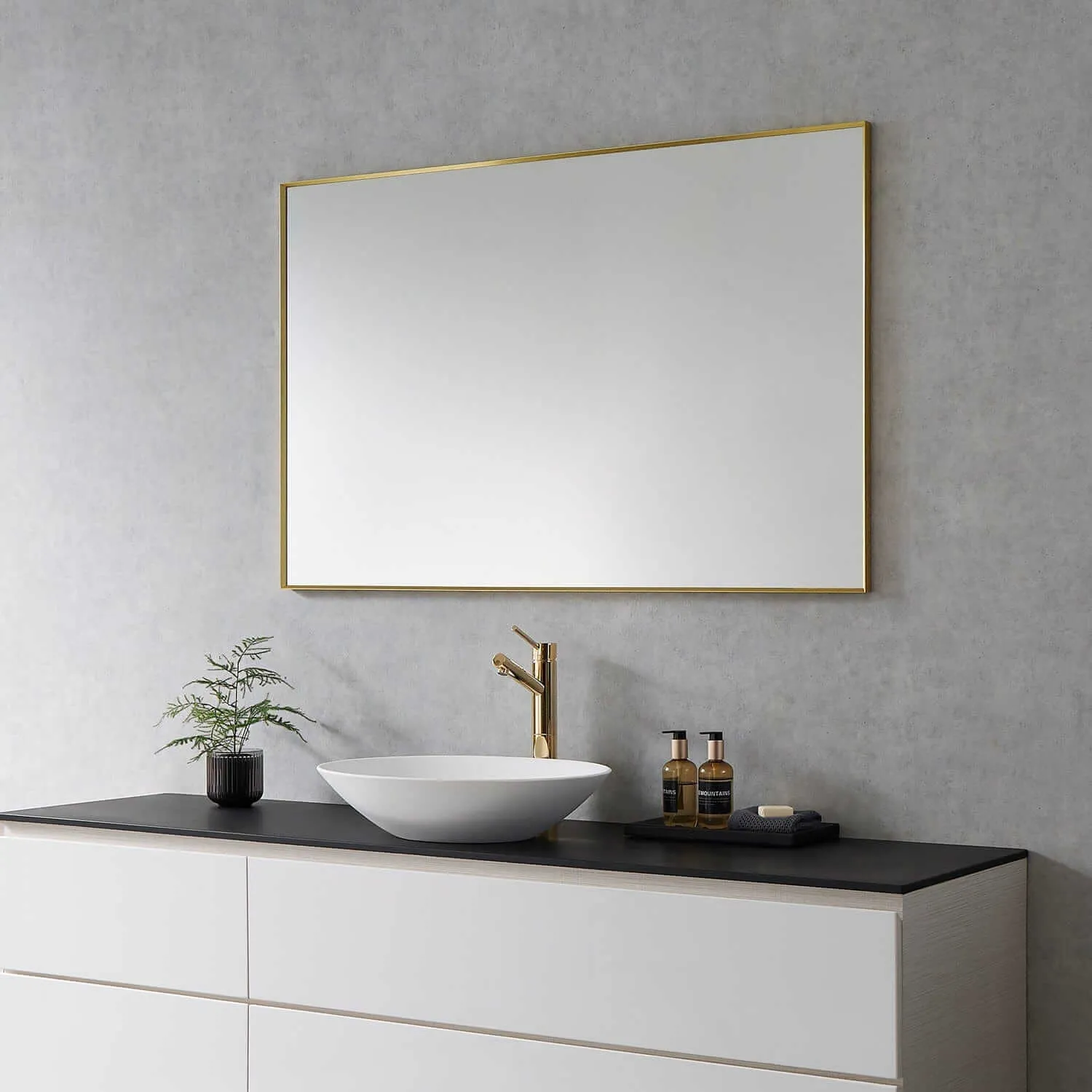 Altair Sassi 48" Rectangle Bathroom Vanity Aluminum Framed Wall Mirror