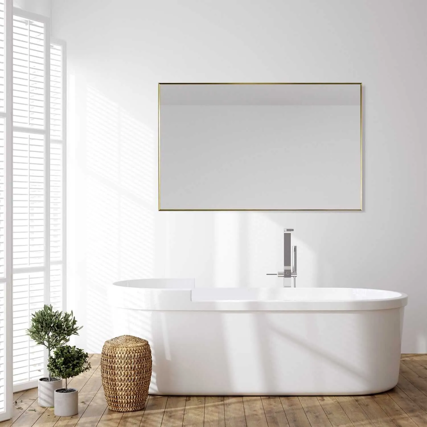 Altair Sassi 48" Rectangle Bathroom Vanity Aluminum Framed Wall Mirror