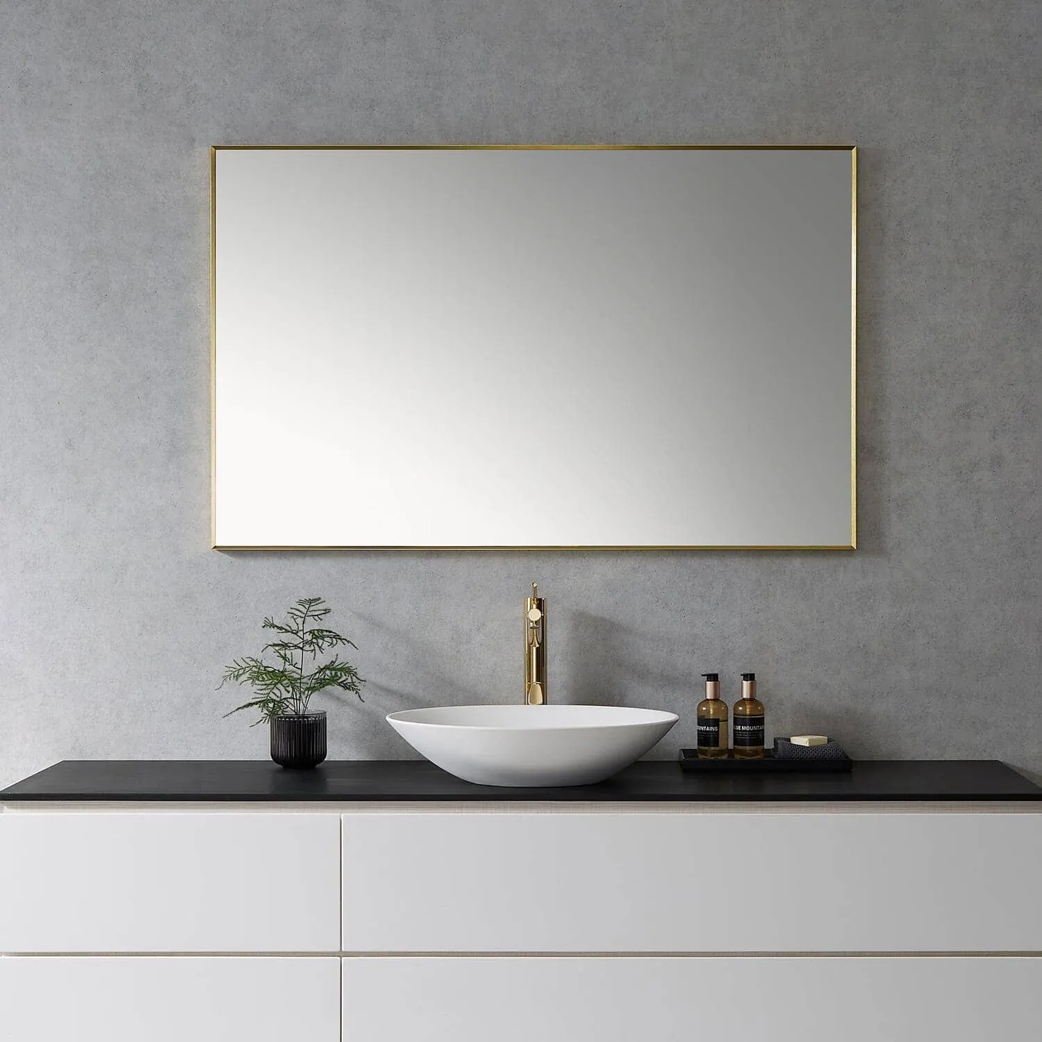 Altair Sassi 48" Rectangle Bathroom Vanity Aluminum Framed Wall Mirror