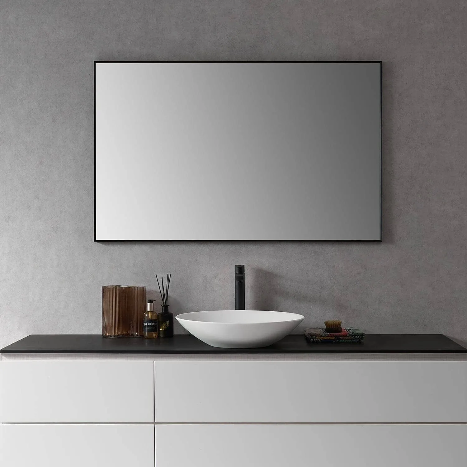 Altair Sassi 48" Rectangle Bathroom Vanity Aluminum Framed Wall Mirror