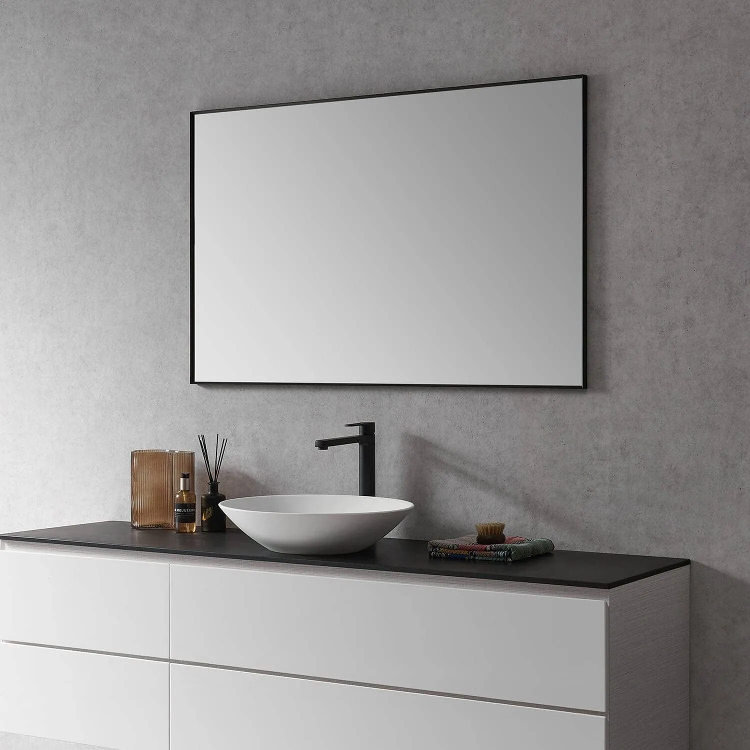 Altair Sassi 48" Rectangle Bathroom Vanity Aluminum Framed Wall Mirror