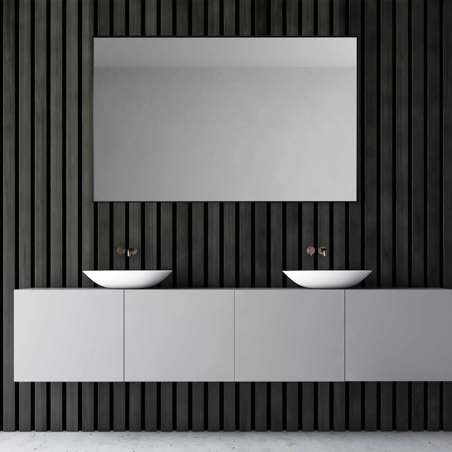 Altair Sassi 48" Rectangle Bathroom Vanity Aluminum Framed Wall Mirror