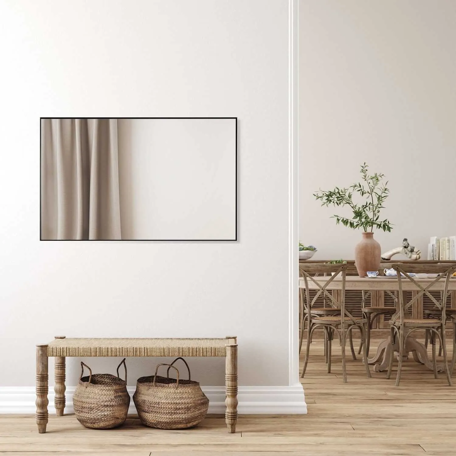 Altair Sassi 48" Rectangle Bathroom Vanity Aluminum Framed Wall Mirror