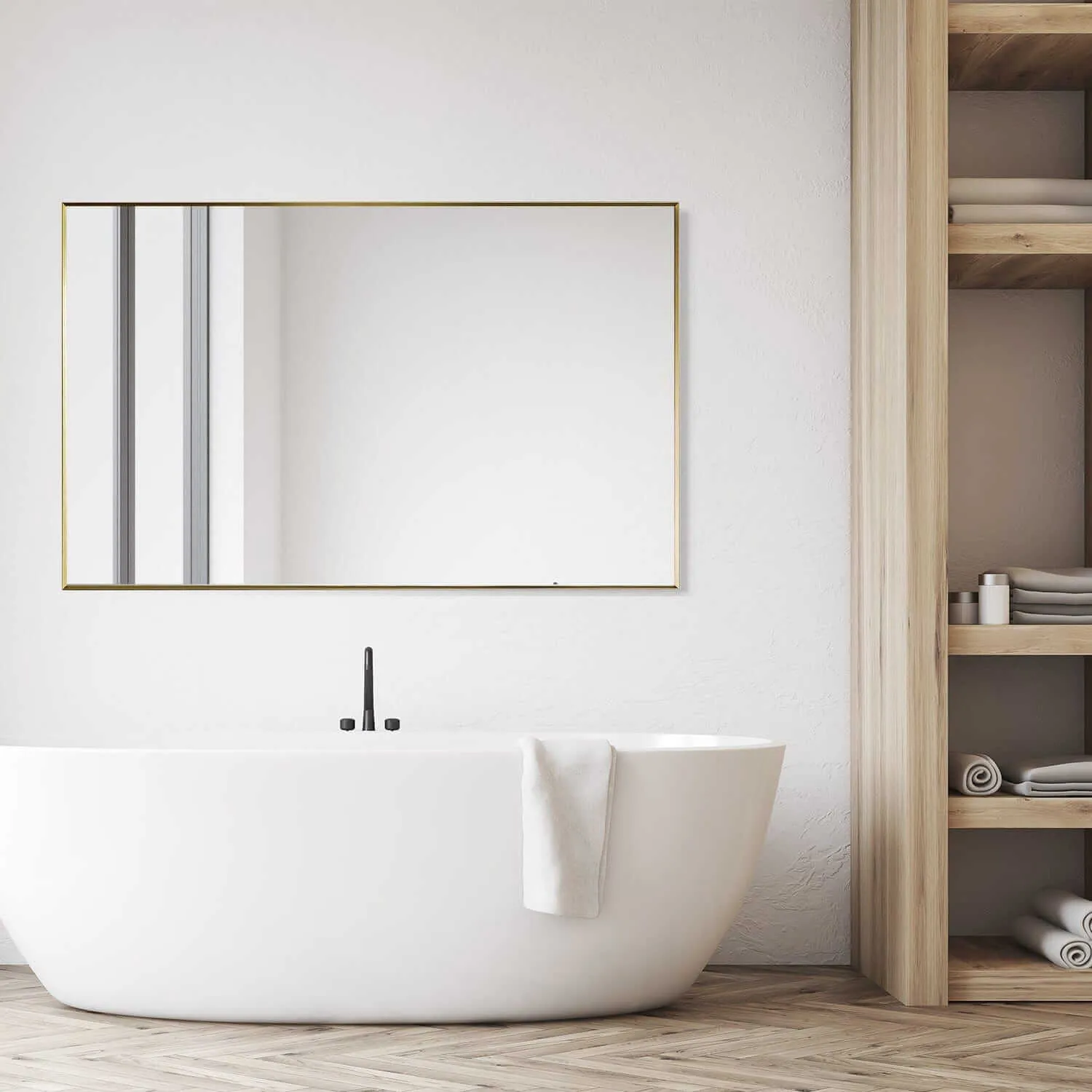 Altair Sassi 48" Rectangle Bathroom Vanity Aluminum Framed Wall Mirror