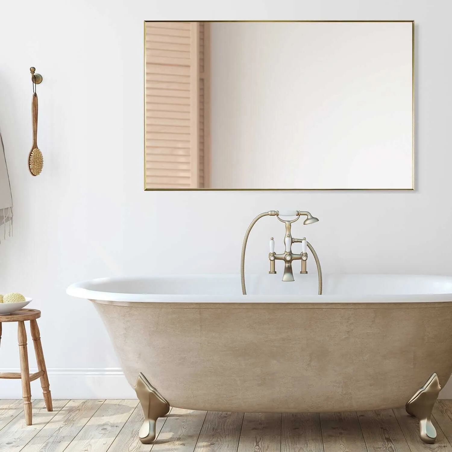 Altair Sassi 48" Rectangle Bathroom Vanity Aluminum Framed Wall Mirror