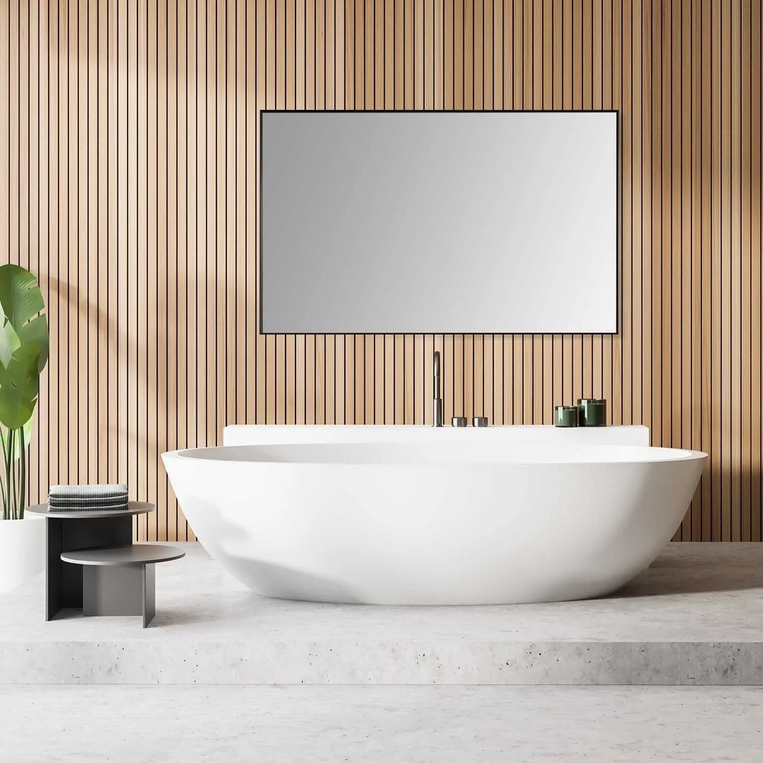 Altair Sassi 48" Rectangle Bathroom Vanity Aluminum Framed Wall Mirror