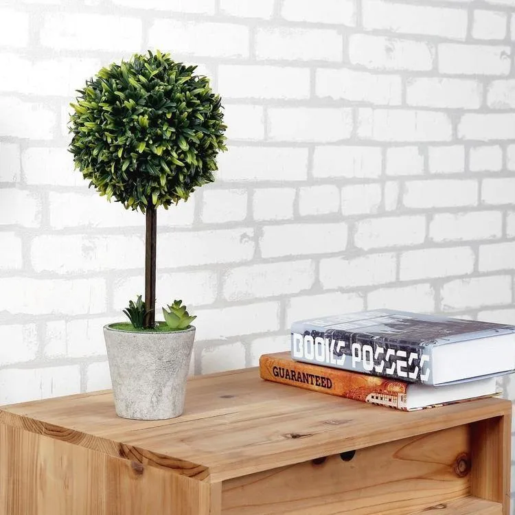 Artificial Boxwood Topiary Tree, Set of 2