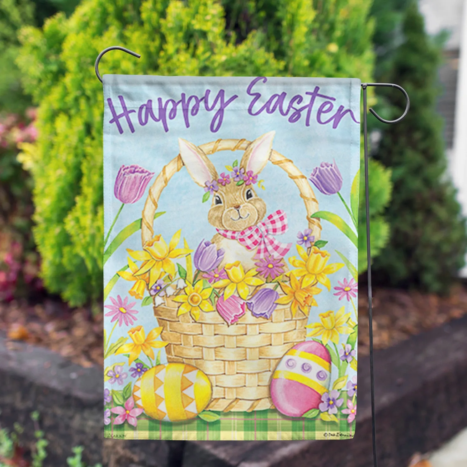Basket Bunny Garden Flag