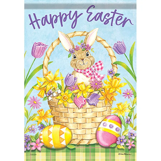 Basket Bunny Garden Flag