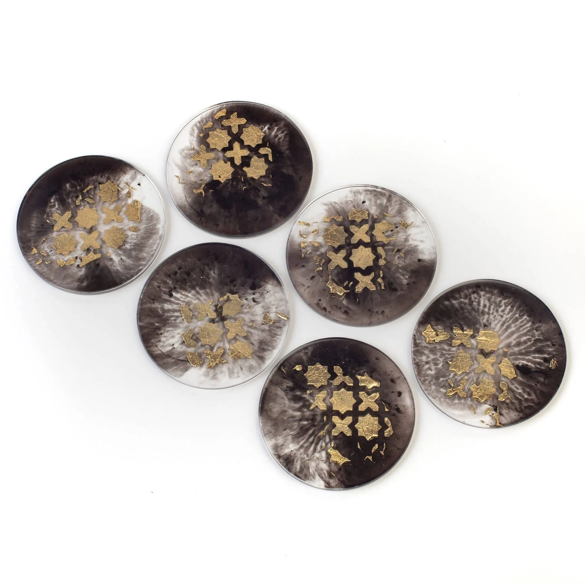 Black and Gold Resin Coasters