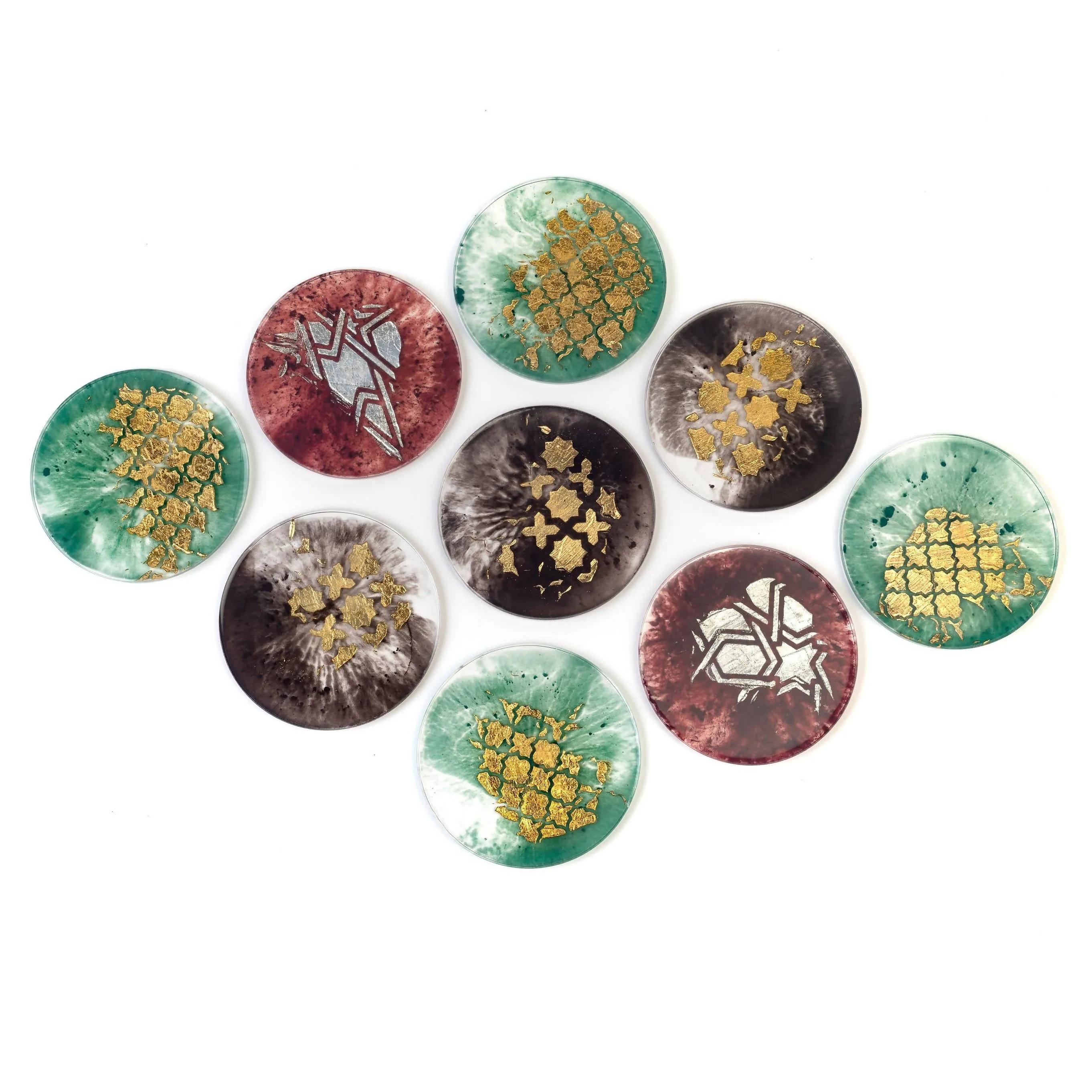 Black and Gold Resin Coasters