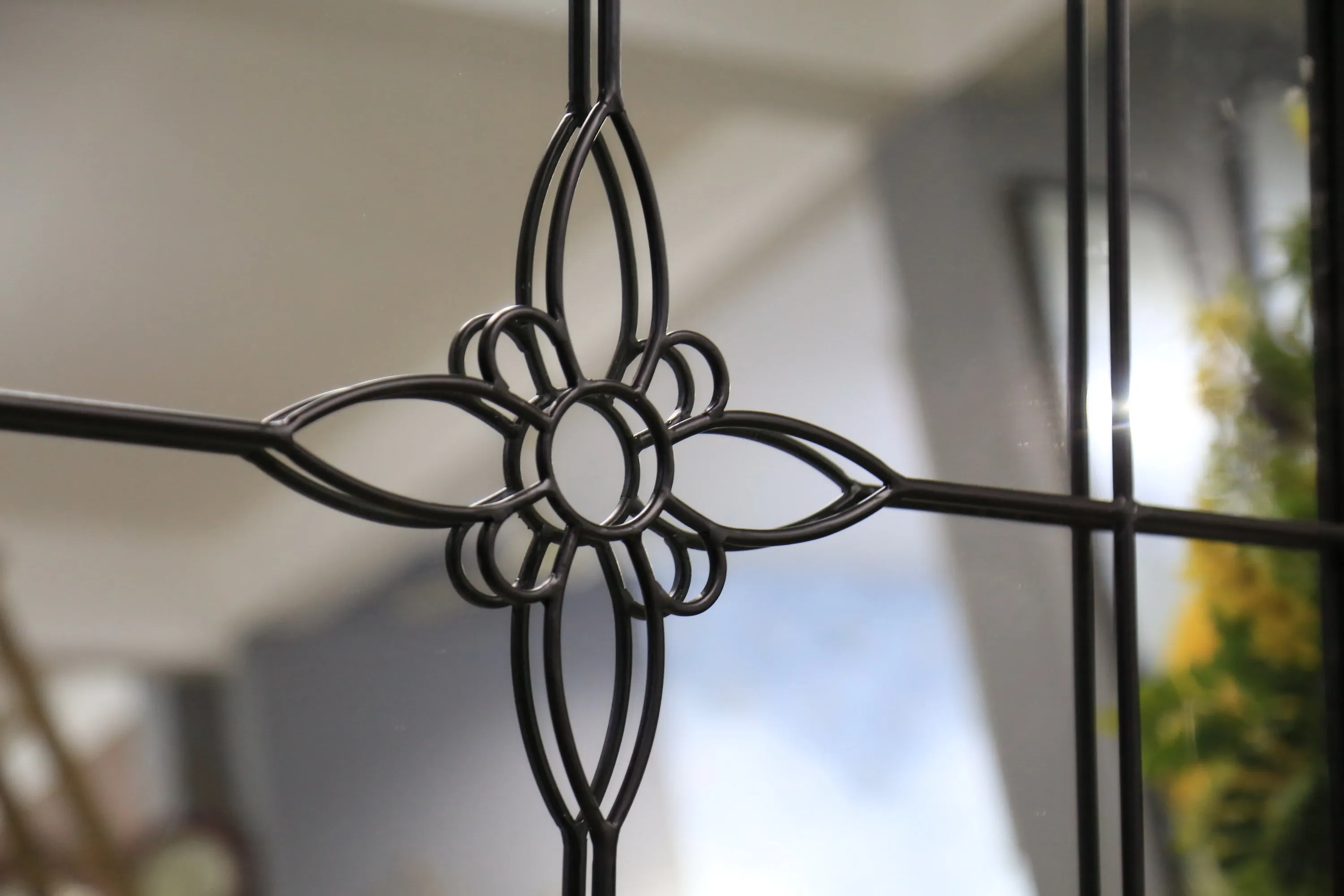 Black Metal Window Mirror