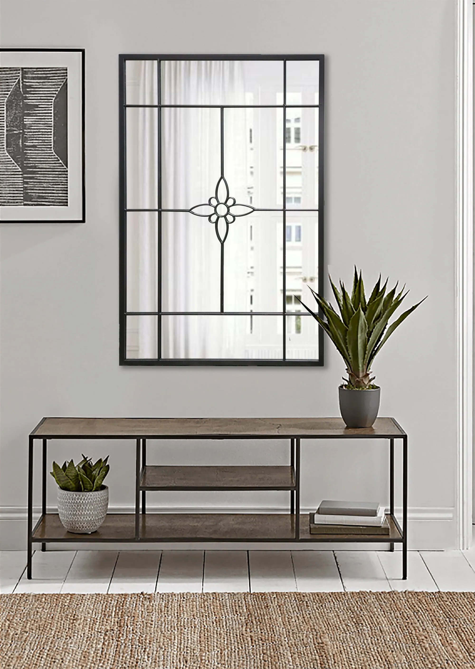 Black Metal Window Mirror