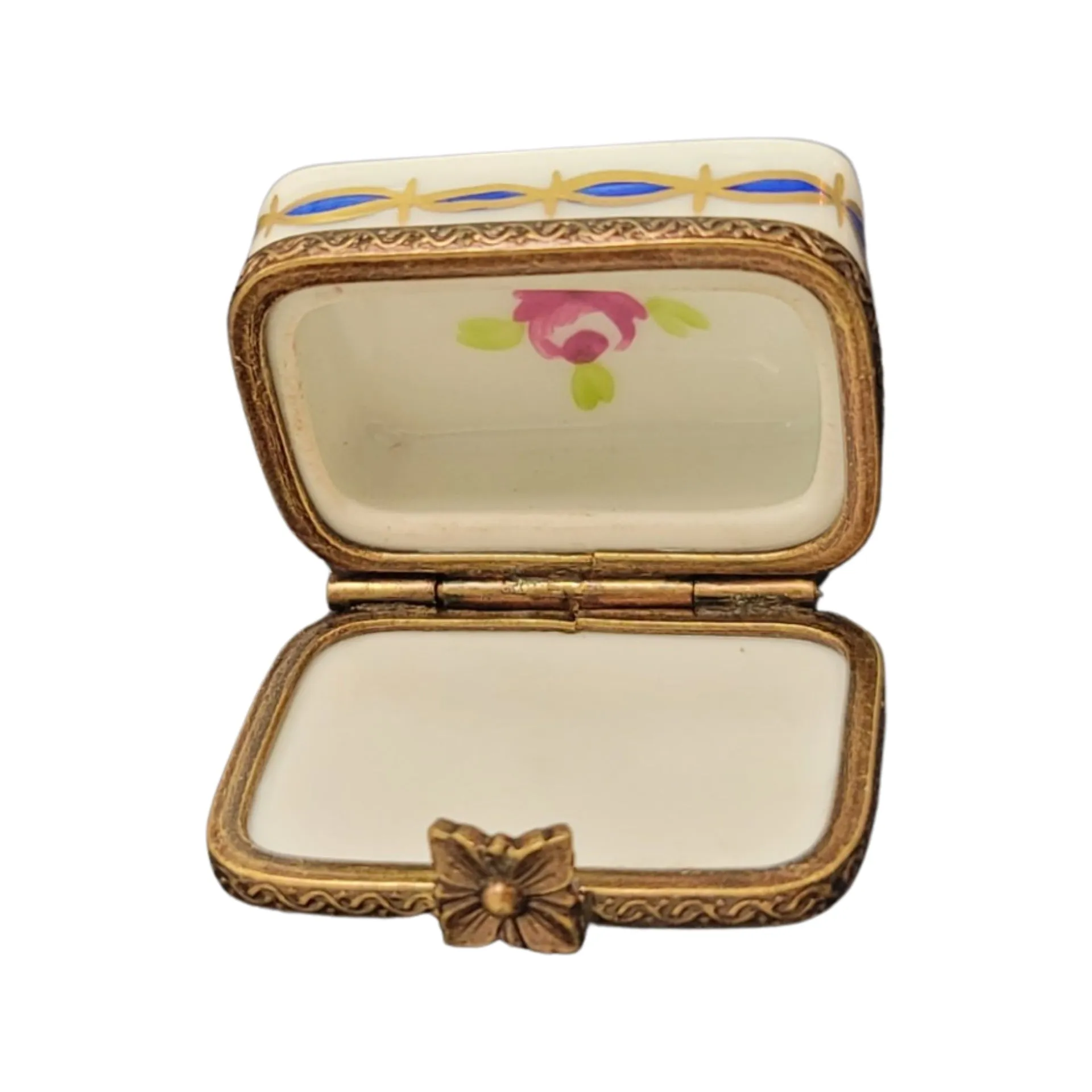 Blue Rectangle Flowers Pill