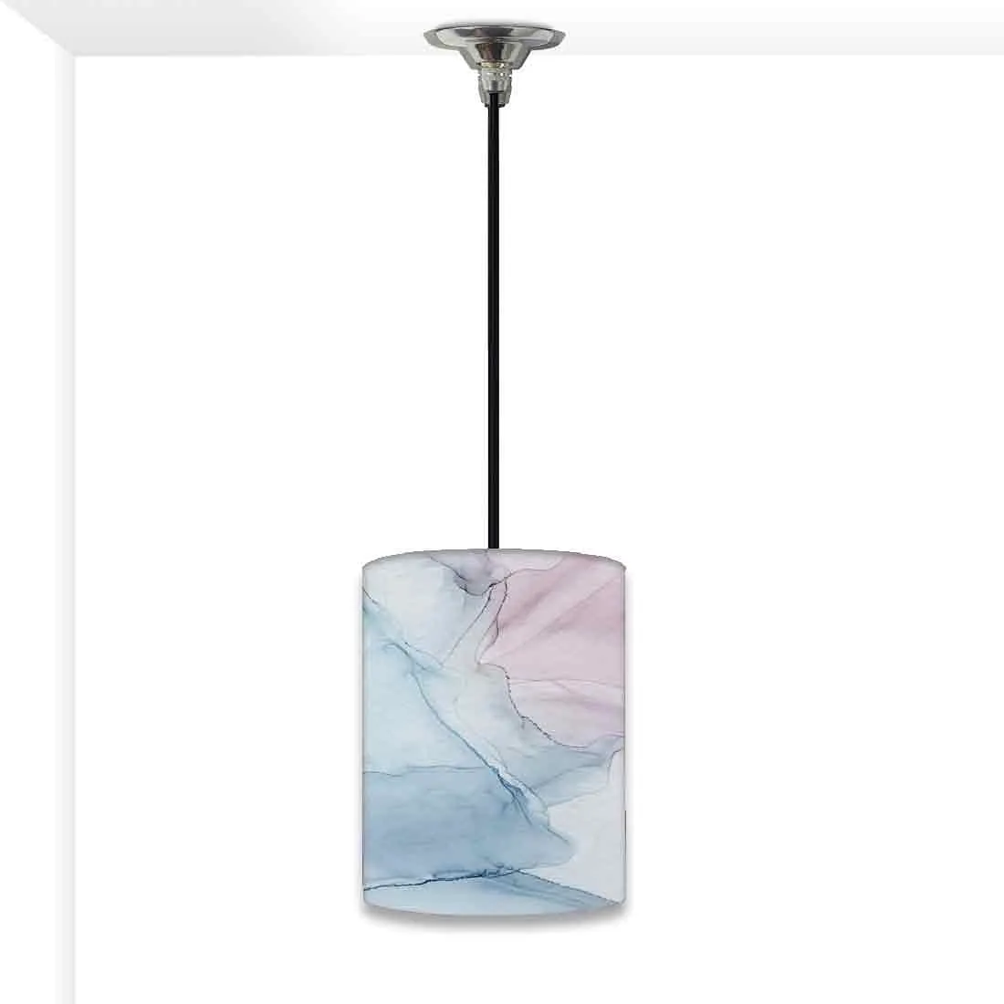 Ceiling Hanging Pendant Lamp Shade - Gray Purple Ink Watercolor