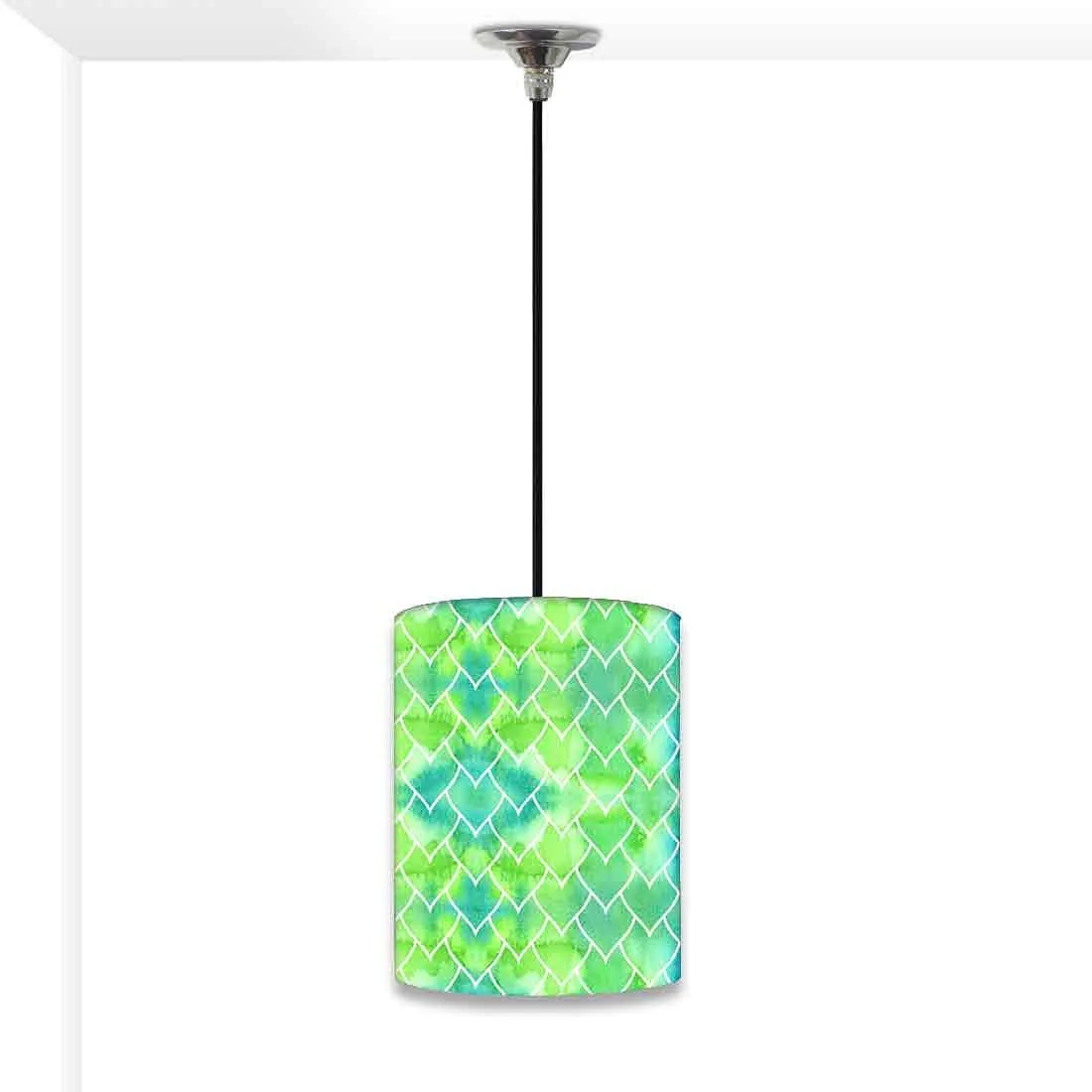 Ceiling Hanging Pendant Lamp Shade - Green Mermaid Watercolor Pattern