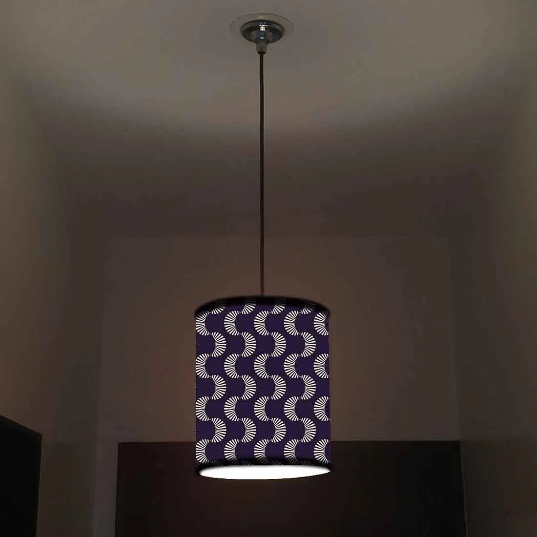 Ceiling Hanging Pendant Lamp Shade - Purple Retro Pattern