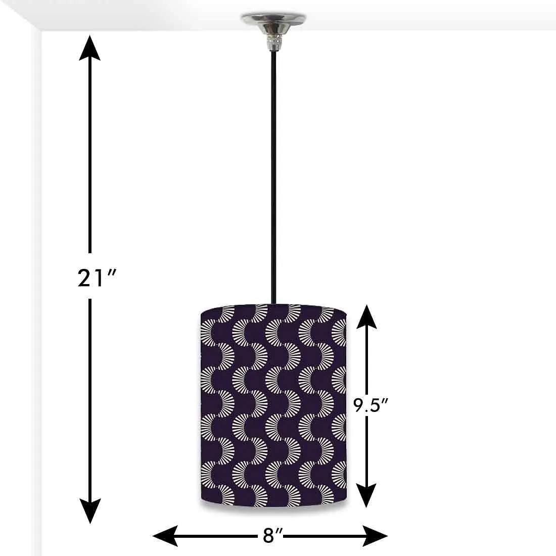Ceiling Hanging Pendant Lamp Shade - Purple Retro Pattern