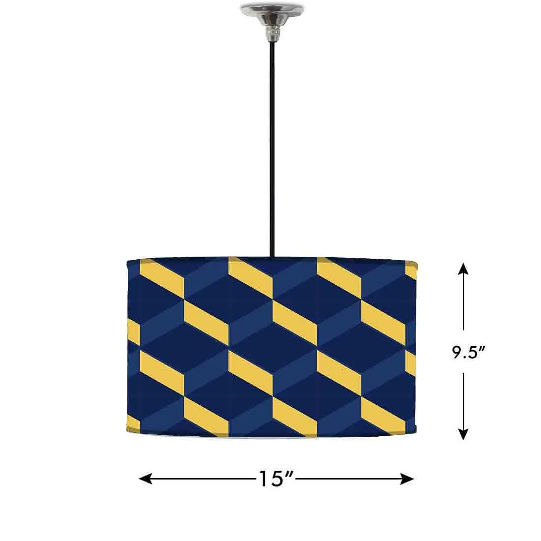 Ceiling Lamp Hanging Drum Lampshade - Hexa Pattern