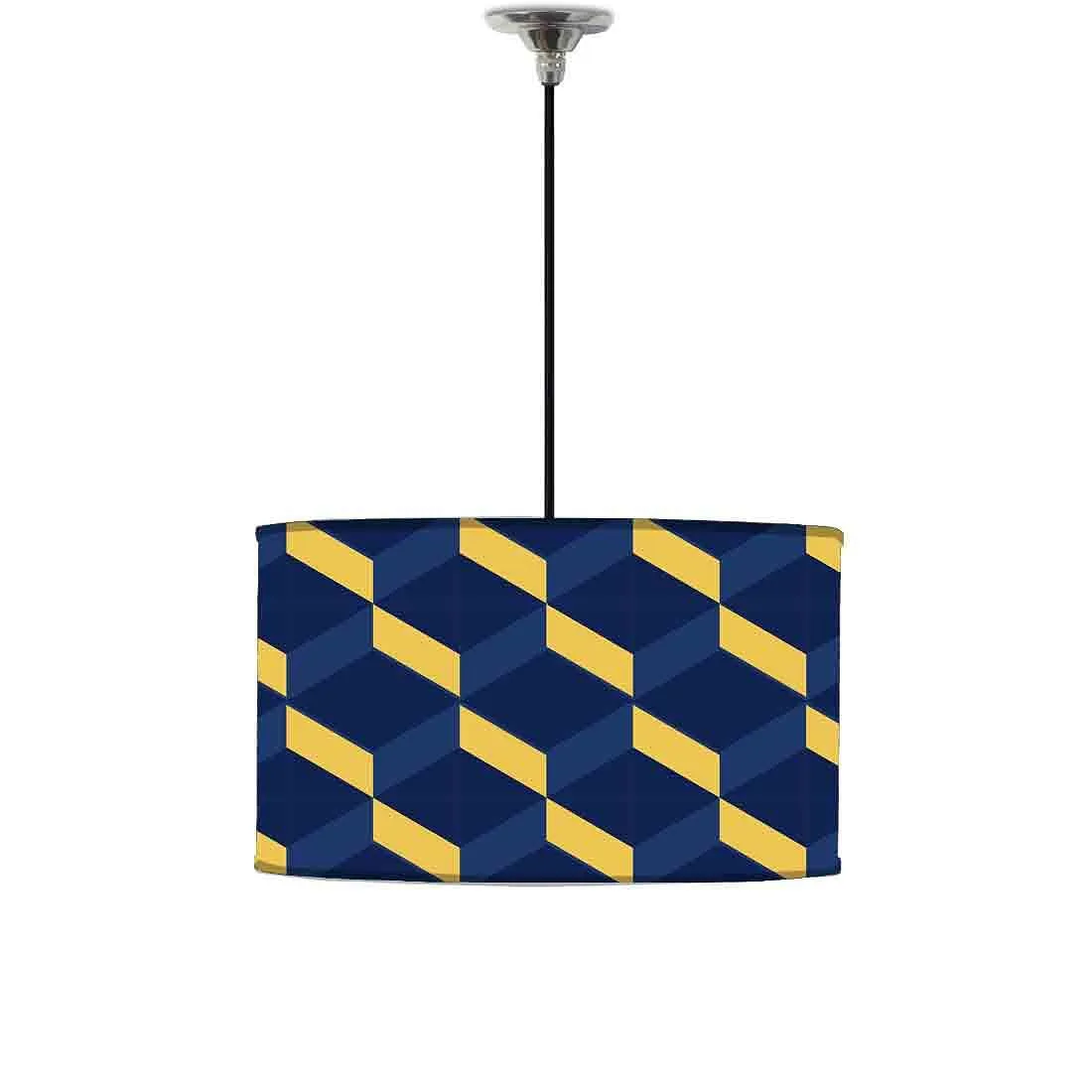 Ceiling Lamp Hanging Drum Lampshade - Hexa Pattern
