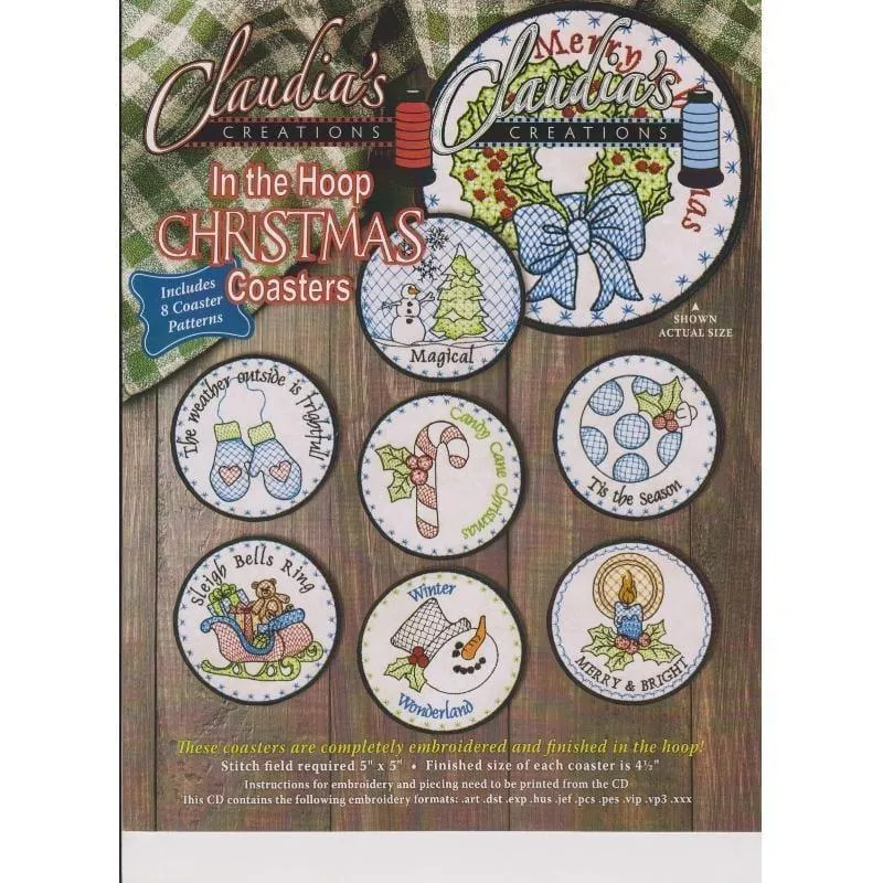 Christmas Coasters Embroidery CD