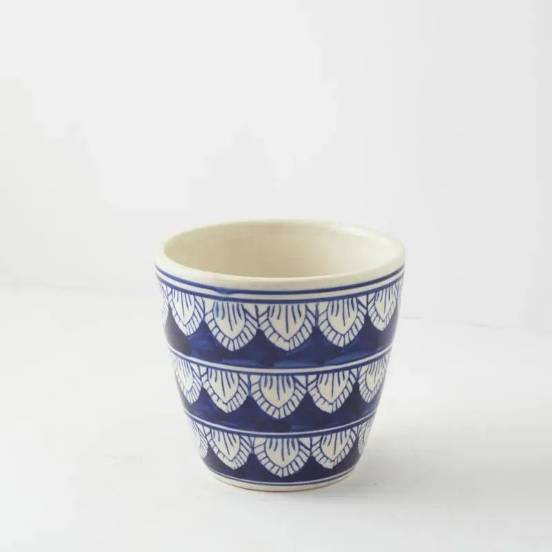 Dark Blue Worli Art Ceramic Planter | Blue | Plant Not Included