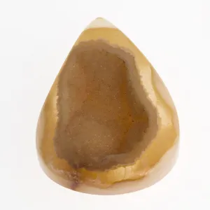 Druzy Quartz Teardrop Cabochon, peach. Brazil. b4-aga232cs