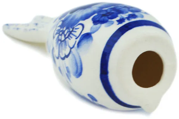 faience 6" Bunny Figurine Retro Cobalt