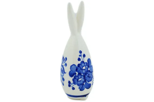 faience 6" Bunny Figurine Retro Cobalt