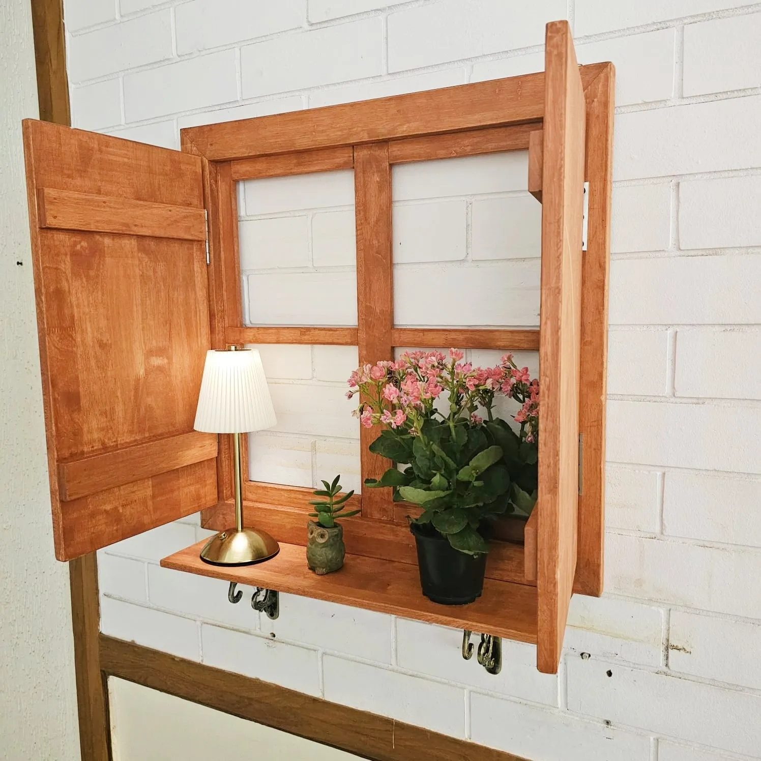 Faux Window-Planter Stand - For Wall Decor  - Space Saving & Durable