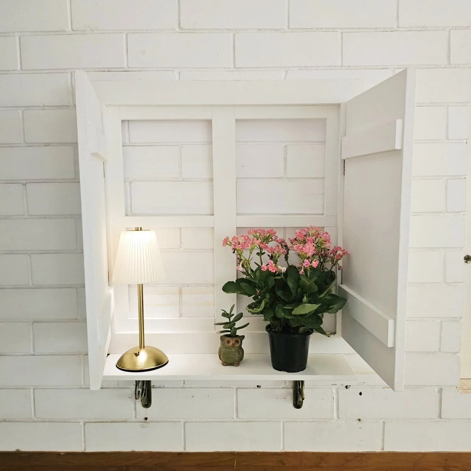 Faux Window-Planter Stand - For Wall Decor  - Space Saving & Durable