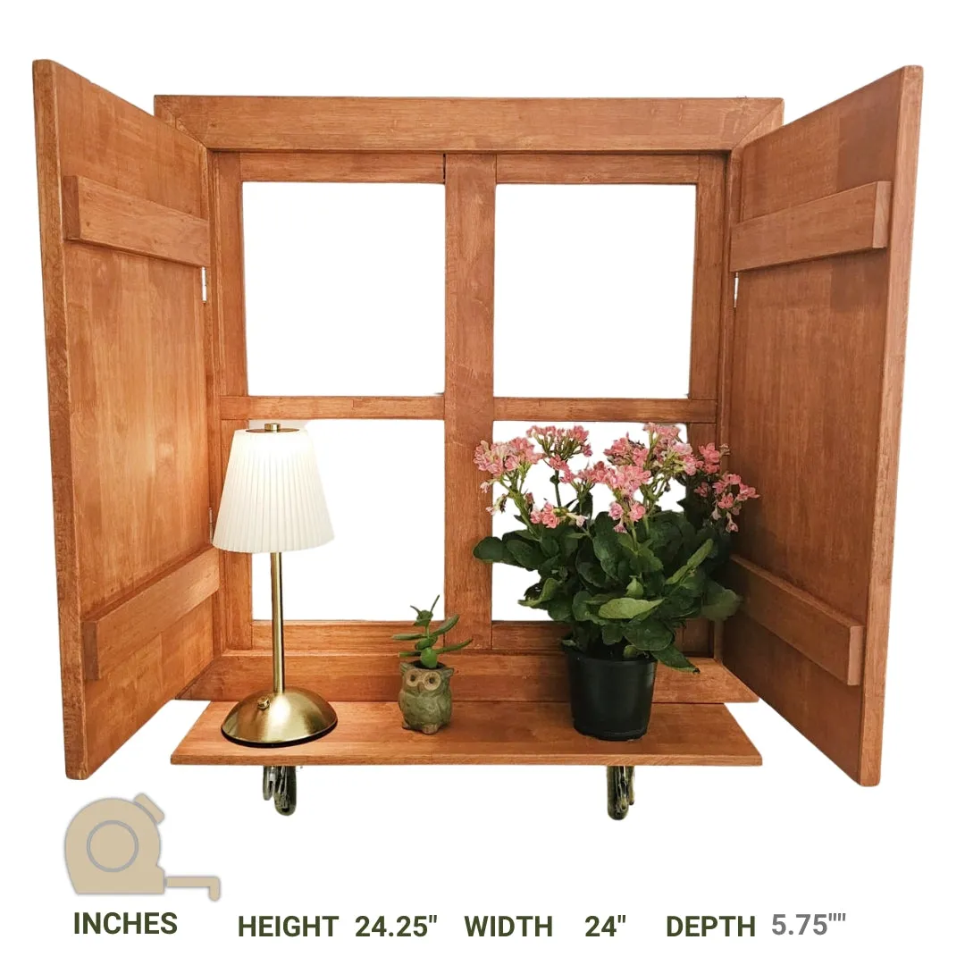 Faux Window-Planter Stand - For Wall Decor  - Space Saving & Durable