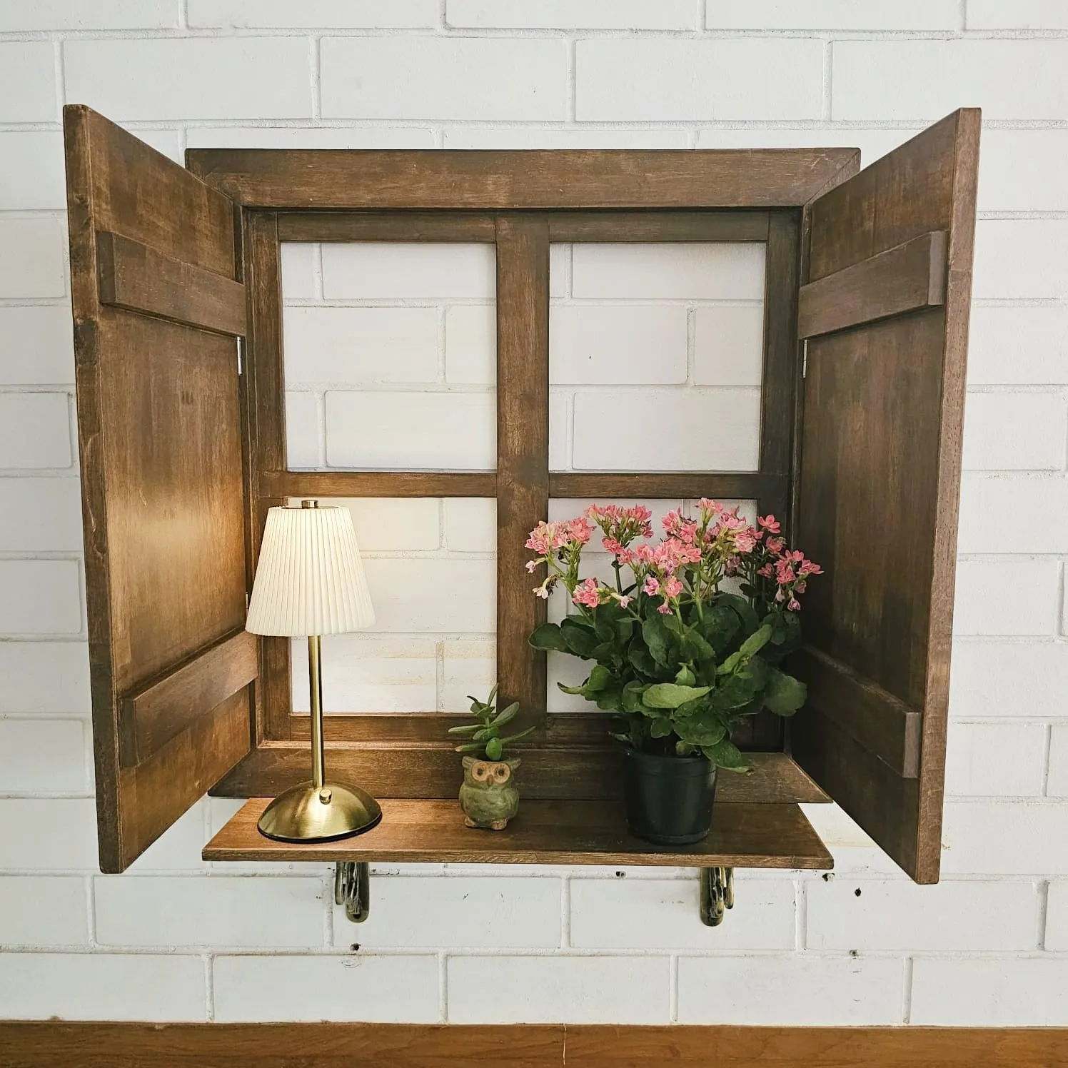 Faux Window-Planter Stand - For Wall Decor  - Space Saving & Durable