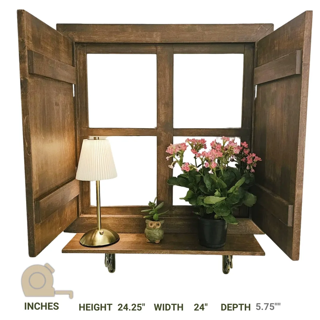Faux Window-Planter Stand - For Wall Decor  - Space Saving & Durable