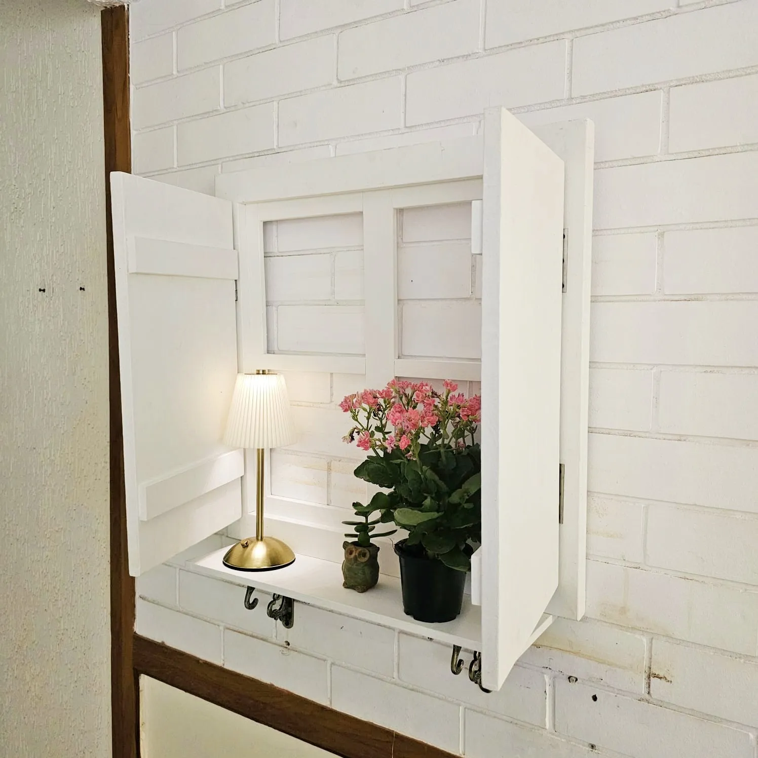 Faux Window-Planter Stand - For Wall Decor  - Space Saving & Durable