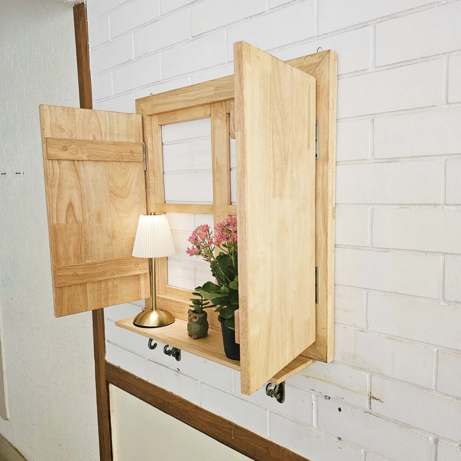 Faux Window-Planter Stand - For Wall Decor  - Space Saving & Durable