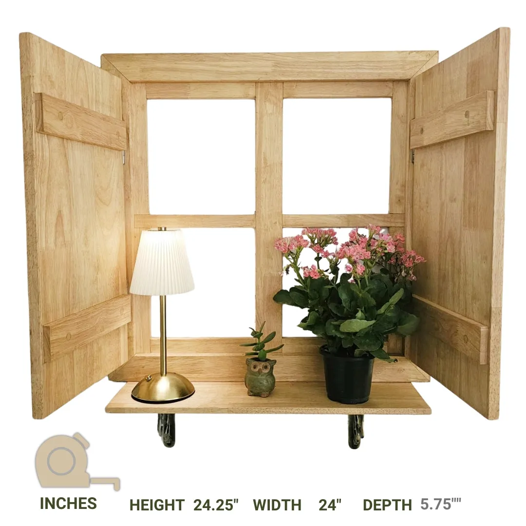 Faux Window-Planter Stand - For Wall Decor  - Space Saving & Durable