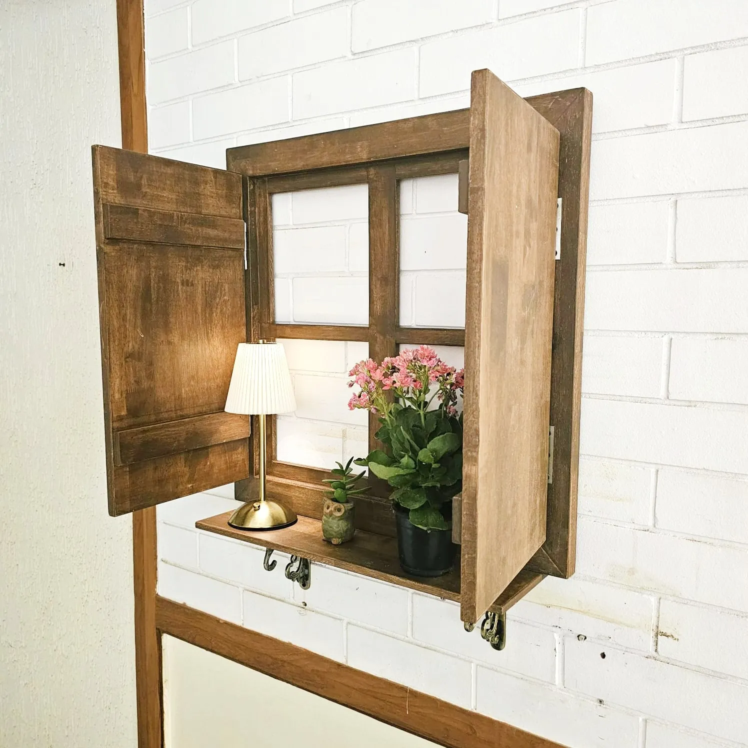 Faux Window-Planter Stand - For Wall Decor  - Space Saving & Durable