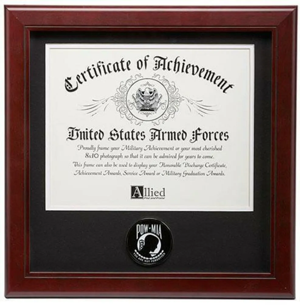 Flag Connections POW/MIA Medallion 8-Inch by 10-Inch Certificate Frame.