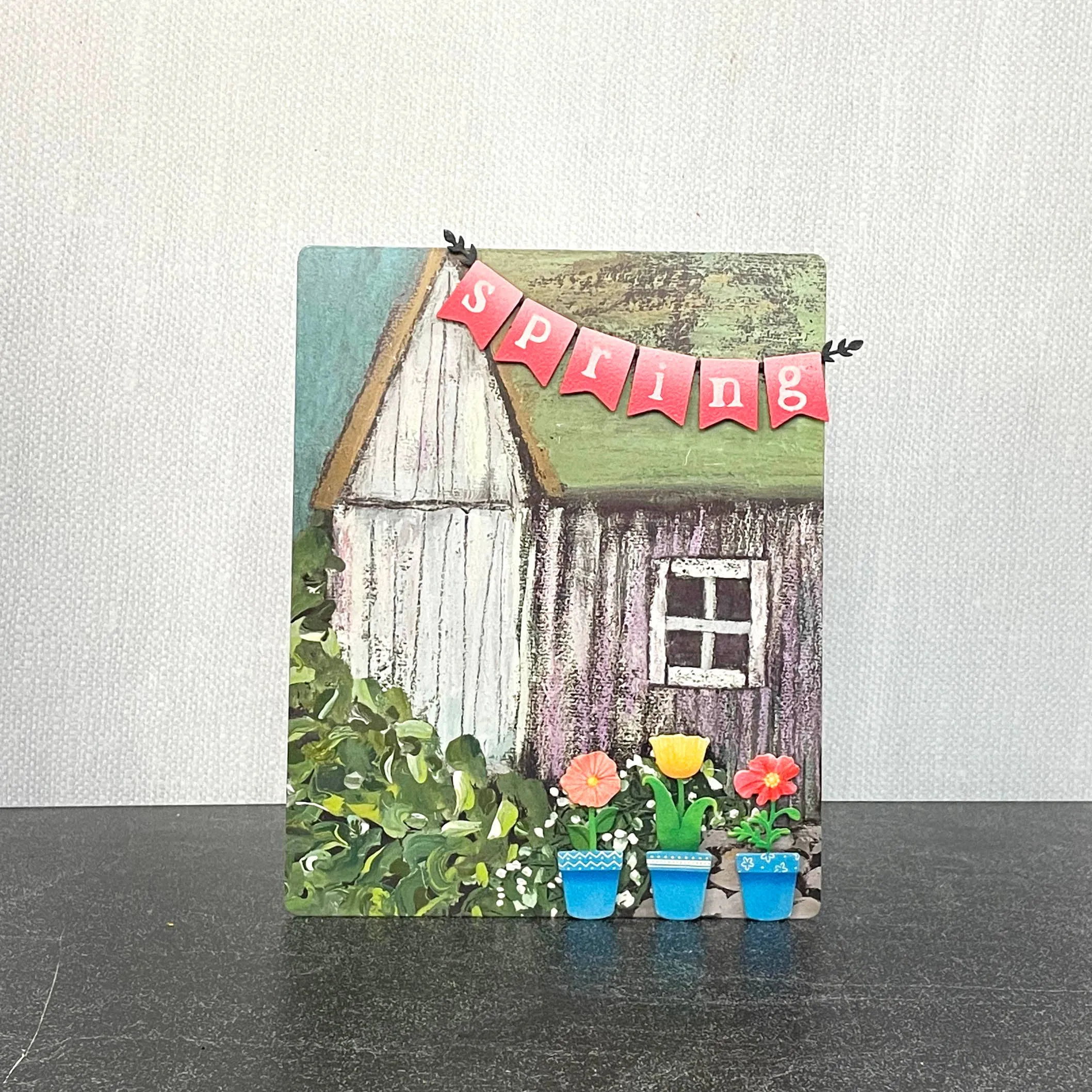 Flower Pot Magnets Set of 3 Blue