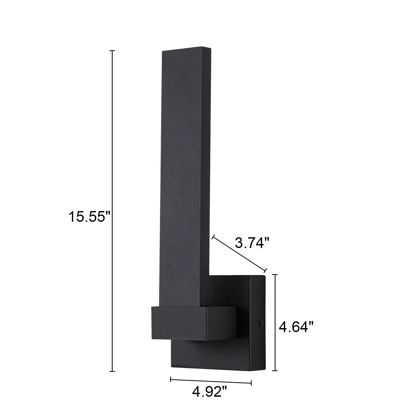 Glowlings 1-Light 16"High Matte Black IP54 Waterproof Integrated LED Outdoor Wall Sconce