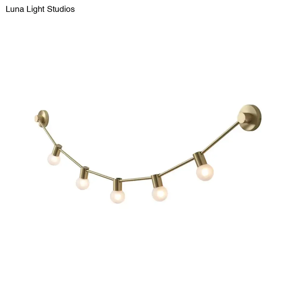 Gold Frosted Glass Bubble Wall Light - 5-Light Post Modern Lamp