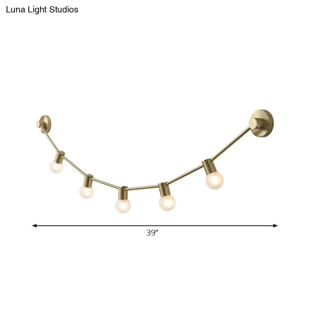 Gold Frosted Glass Bubble Wall Light - 5-Light Post Modern Lamp