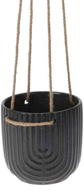 Hanging Flower Pot Green Rippled 60cm Hanging Planter